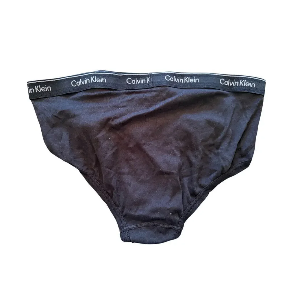 Calvin Klein Men's Black Cotton Classic Fit Brief Underwear Size XL Pack of 2
